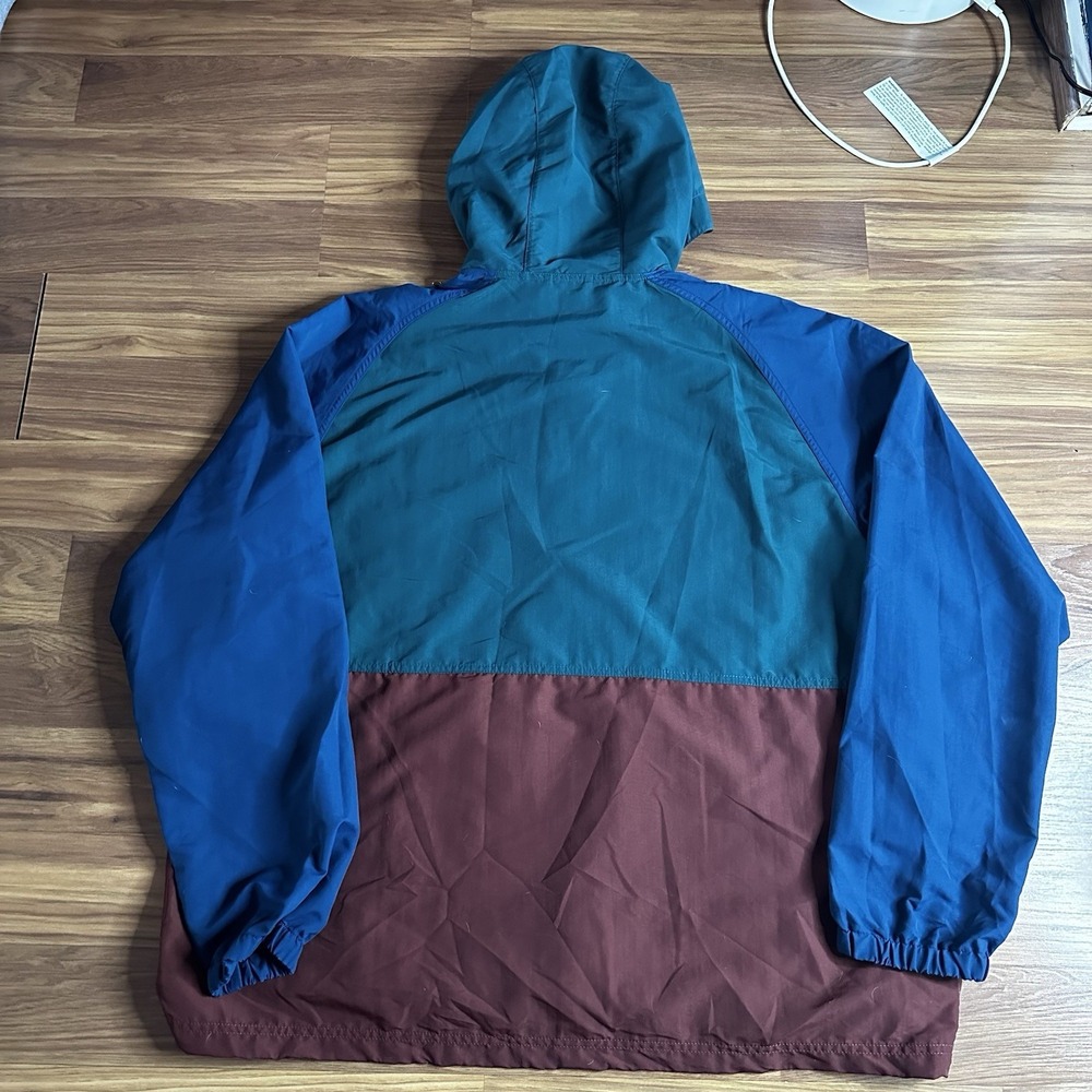 LL Bean Windbreaker Mens XXL Teal Mountain Classic Anorak Jacket Hooded Nylon - Picture 7 of 8